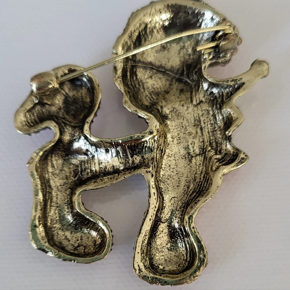 Beautiful Pink Rhinestones Poodle Brooch - Picture 2 of 2